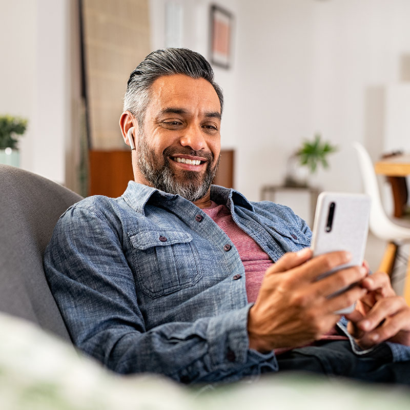 man looking on his phone